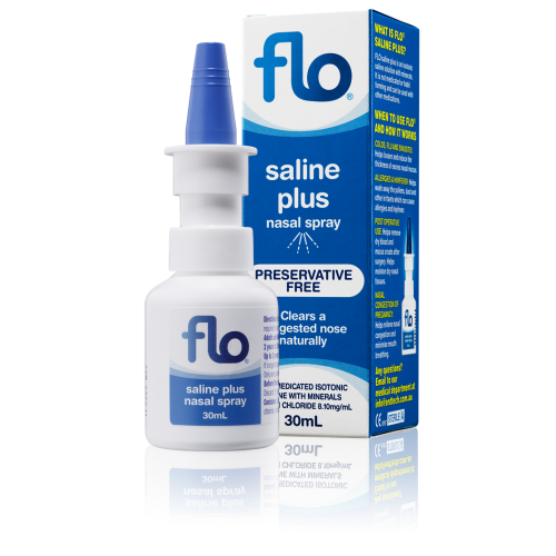 flo saline plus nasal spray 30mL