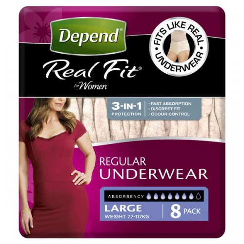 depends real fit regular underwear