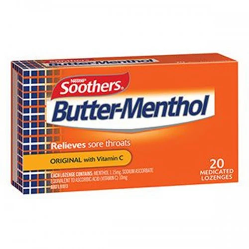 butter menthol relieves sore throats