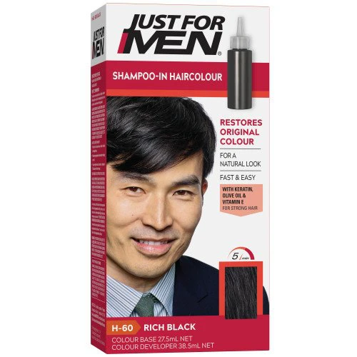 Just For Men Shampoo- In Haircolour - H-60, Rich Black