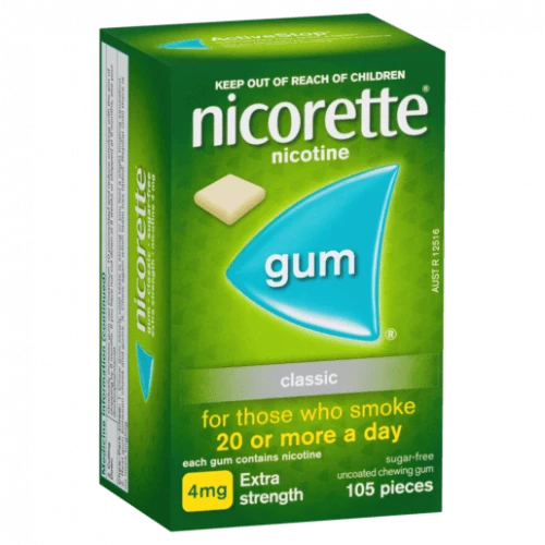 nicorette gum 105 piees chewing gum
